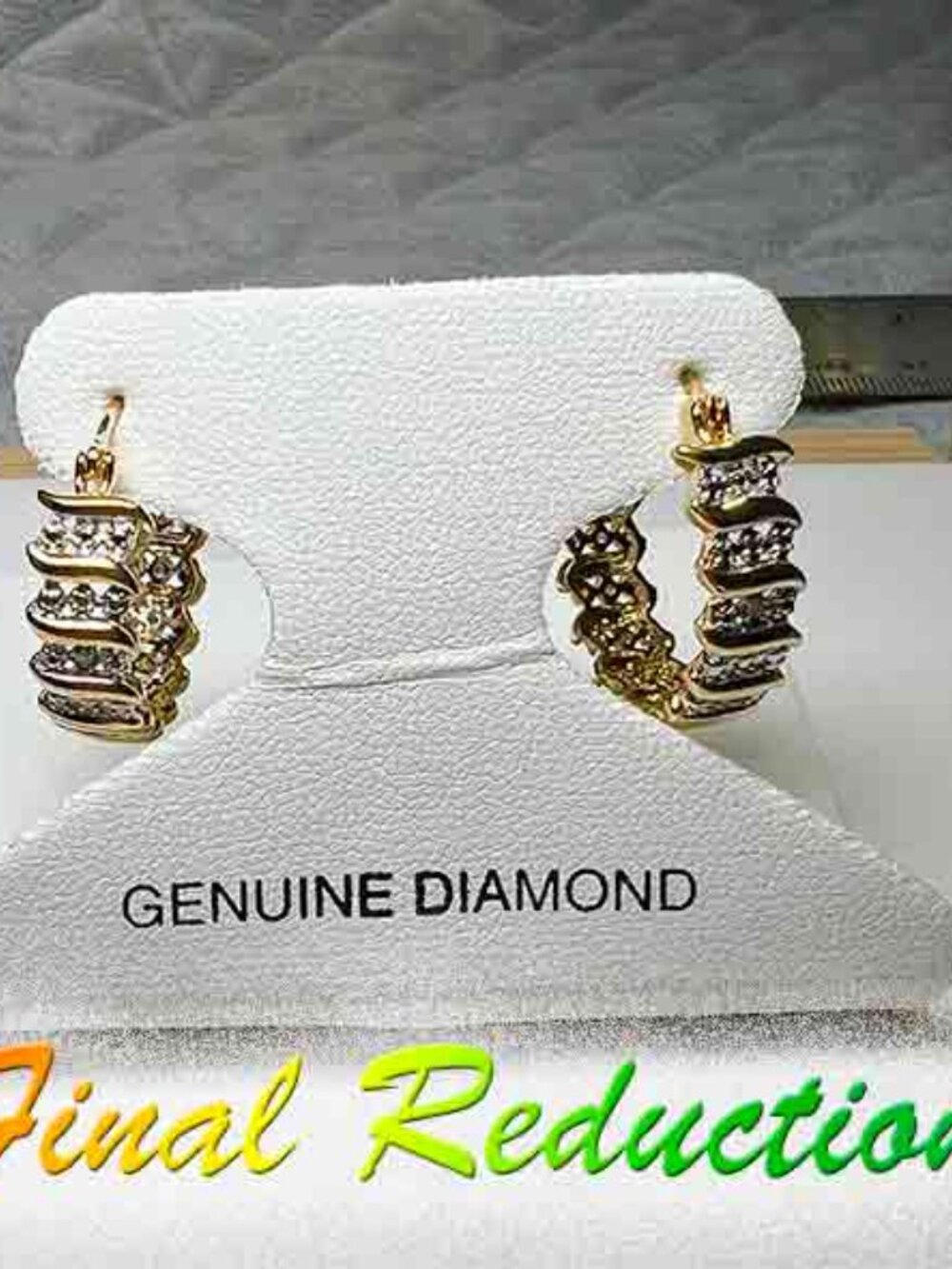 Natural Diamond Hoop Earrings  NWT